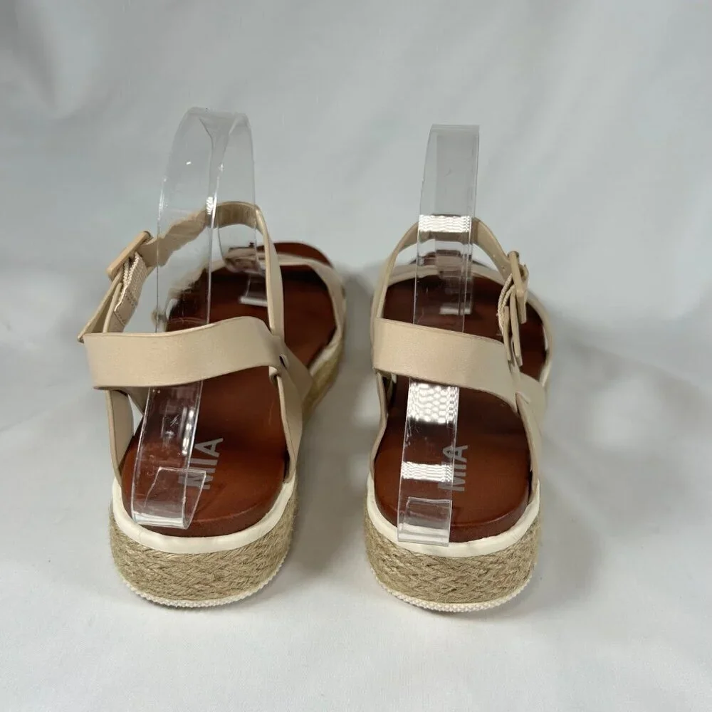 MIA Beige Platform Espadrille Sandals